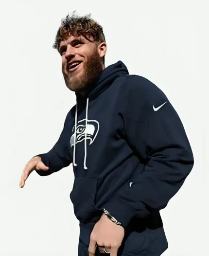 Cooper Kupp Seahawks Super Bowl LX Sideline Hoodie In Navy Blue