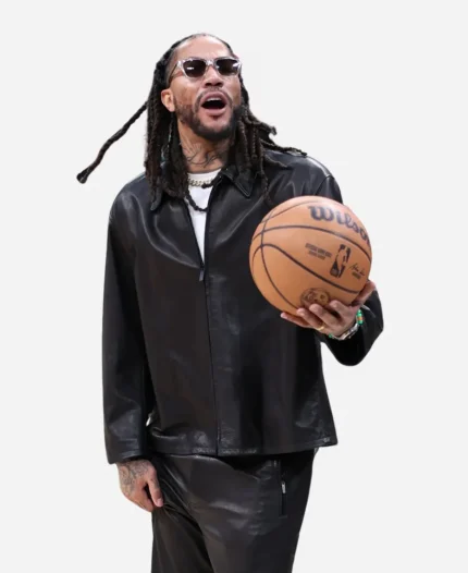 Derrick Rose Retirement Black Leather Jacket For Sale