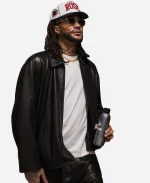 Derrick Rose Retirement Ceremony 2026 Black Leather Jacket