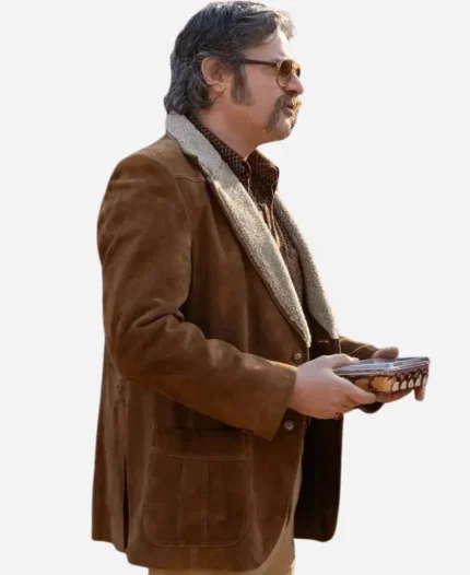 Edoardo Pesce The Big Fake Brown Suede Blazer