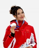 Eileen Gu Ailing Mi­lano Corti­na 2026 Winter Olympics Team China Ice Hock­ey Jacket