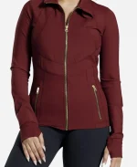 Elise Russo Tv Series Finding Her Edge Alexandra Beaton Maroon Track Jacket