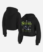 Erin Andrews New England Patriots 2026 Super Bowl LX Black Cropped Hoodie