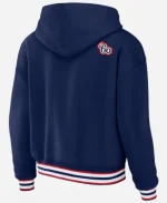 Erin Andrews New England Patriots Navy Lace-Up Pullover Hoodie