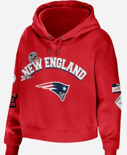 Erin Andrews New England Patriots Red Cropped Hoodie