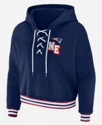 Erin Andrews Patriots Navy Lace-Up Hoodie