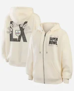 Erin Andrews Super Bowl LX Beige Hooded Jacket