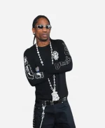  Fanatics Super Bowl Party 2026 Travis Scott Black Sweatshirt