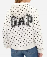 GAP Mini-Logo Polka Dot White Cropped Hoodie 