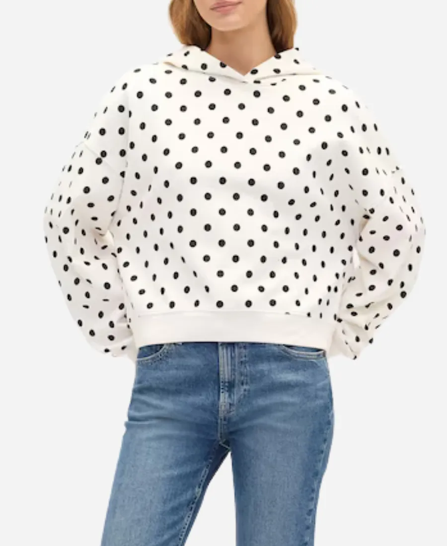 GAP Polka Dot White Hoodie - Jacket Era GAP Polka Dot White Hoodie - Jacket Era