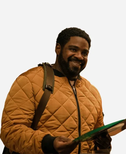 Howard Loot S03 Ron Funches Yellow Quilted Bomber Jacket