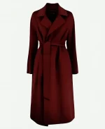 Indira Varma The Night Manager 2026 Maroon Wool Coat