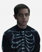 Isaac Ordonez Wednesday S02 Pugsley Addams Black Printed Shirt