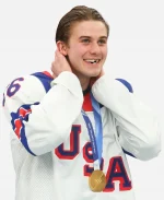 Jack Hughes Olympics 2026 Ice Hock­ey Jer­sey - White