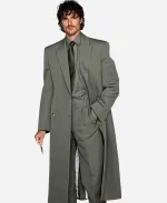 Jacob Elordi Wuthering Heights Premiere Trench Coat In Green