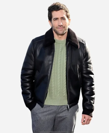 Jake Gyllenhaal The Bride! Photocall 2026 Black Leather Jacket