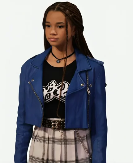 Janice LeAnn Brown Tv Series Wizards Beyond Waverly Place Billie Blue Leather Jacket