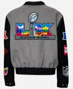 Jeff Hamilton NFL Super Bowl 2026 Black Varsity Jacket