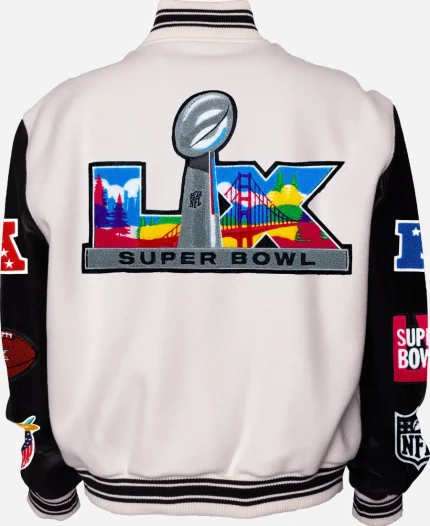 Jeff Hamilton Super Bowl 2026 White & Black Jacket