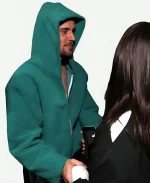 Justin Bieber 2026 Grammys After Party Green Zip Up Hooded Jacket
