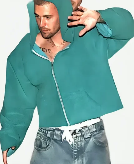Justin Bieber Grammys After Party Green Hooded Jacket