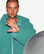 Justin Bieber Grammys After Party Green Zip Up Hooded Jacket