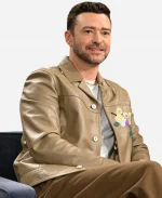 Justin Timberlake The Tonight Show S13 Starring Jimmy Fallon Flower Leather Jacket