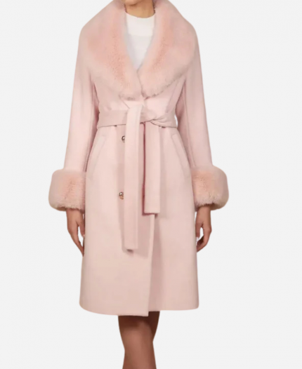 Keeley Jones Tv Series Ted Lasso Season 3 Juno Temple Pink Fur Cuff Coat