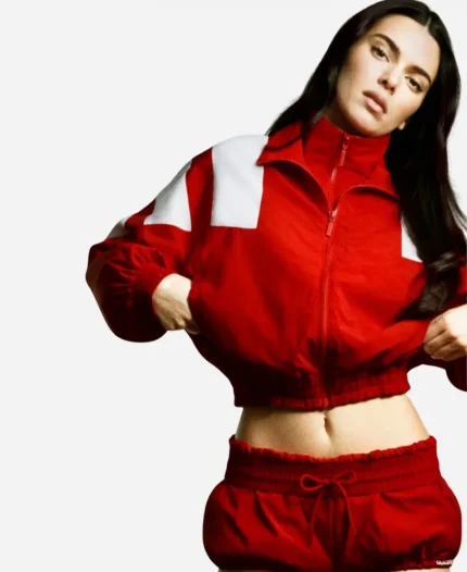Kendall Jenner Adidas Originals 2026 Red Cropped Jacket