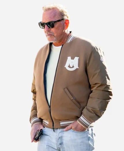 Kevin Costner 2026 Vennes Reversible Down Brown Bomber Colorado Jacket