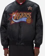 Kith NBA All-Star Philadelphia 76ers Black Bomber Jacket