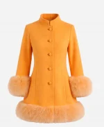 Kristen Wiig Fur Trim Coat