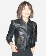 LA 2026 Emilia Jones Leather Jacket