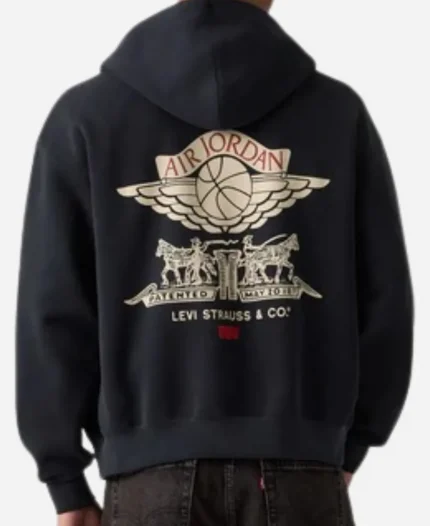 Levi’s x Jordan 2026 Black Full-Zip Hoodie