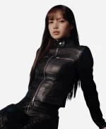 Lisa x Kith Spring 2026 Nikita Monogram Black Leather Jacket