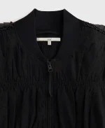 Lisa x Kith Spring 2026 Ryla Ruched Black Bomber Jacket