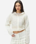 Lisa x Kith Spring 2026 White Hooded Zip Up Jacket