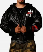 Loiter x WWE Raw Is War Black Oversized Hooded Jacket