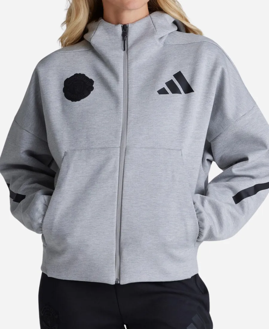 Manchester United x Adidas Z.N.E. Grey Hoodie Manchester United x Adidas Z.N.E. Grey Hoodie