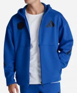 Manchester United x Adidas Z.N.E. Hooded Track Jacket - Blue