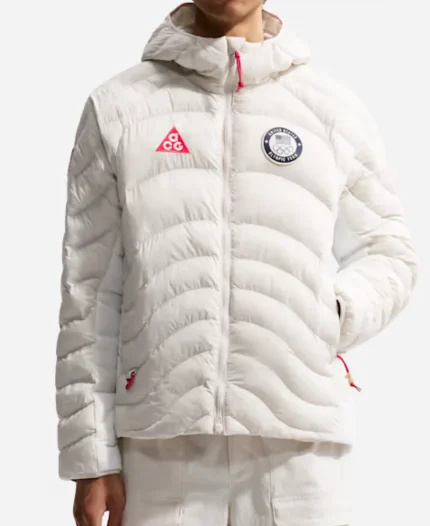 Maxim Naumov The Today Show 2026 Team USA Nike White Puffer Jacket