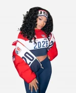 Megan Thee Team USA Red Down Jacket