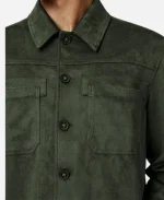 Mel Owens The Golden Bachelor Season 02 Green Suede Button-Up Shirt Jacket