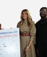 Melania Trump visits Children Trench Coat