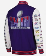 Men's Super Bowl LVIII Money Ball Purple & White Full-Snap Jacket