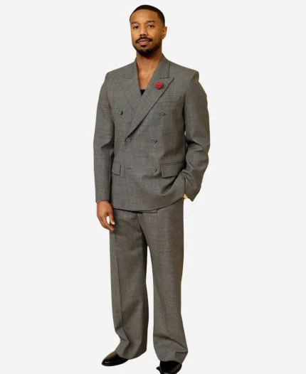 Michael B. Jordan Oscars 2026 Nominees Luncheon Grey Suit