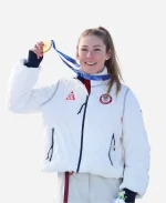 Mikaela Shiffrin Winter Olympics 2026 White Jacket