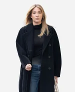 Milan 2026 Alice Campello Double-Breasted Black Wool Coat