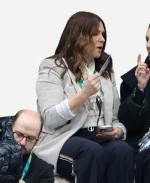 Milano Cortina 2026 Katherina Witt Off-White Wool Trench Coat