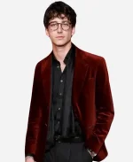 Milo Manhei Maroon Velvet Blazer